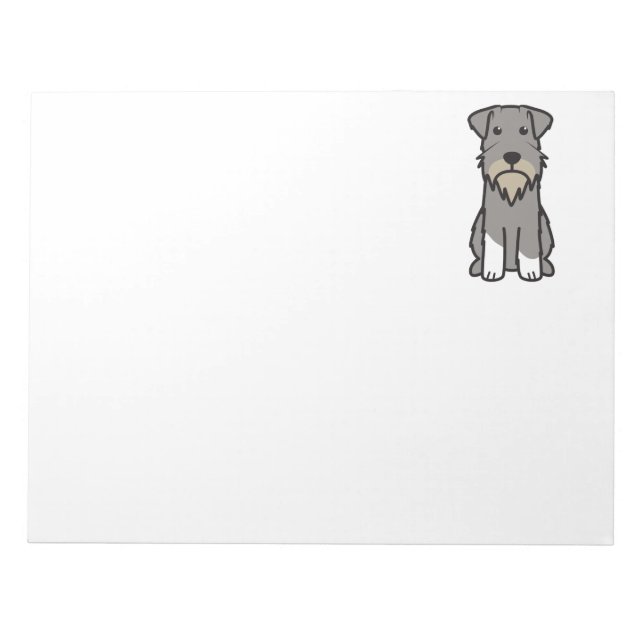 Miniature Schnauzer Dog Cartoon Notepad (Front)