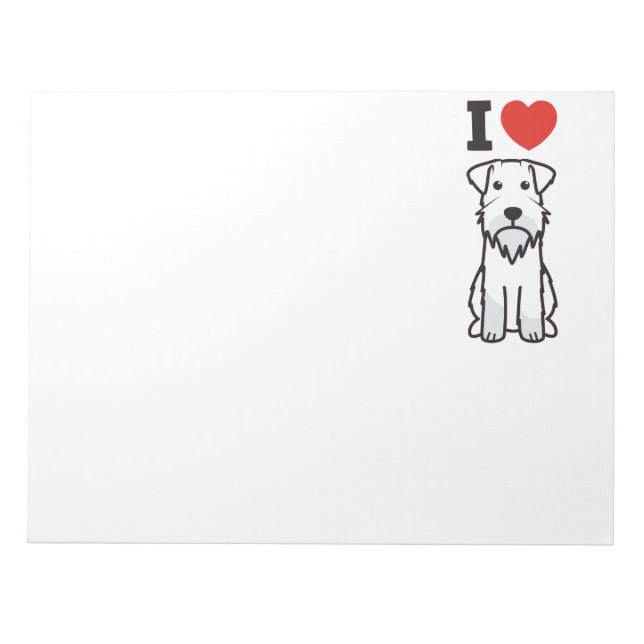Miniature Schnauzer Dog Cartoon Notepad (Front)