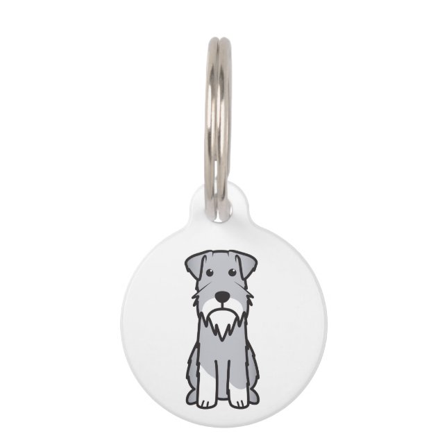 Miniature Schnauzer Dog Cartoon Pet Tag (Front)