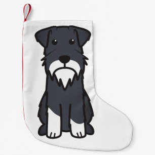 Miniature Schnauzer Dog Cartoon Small Christmas Stocking