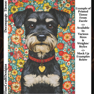 Miniature Schnauzer Dog, Colourful EX2 Decoupage Tissue Paper
