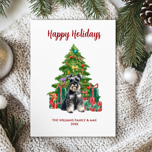 Miniature Schnauzer Dog Family Christmas Holiday Card