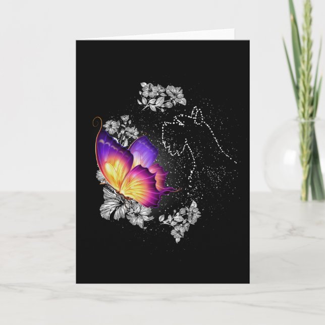 Miniature Schnauzer Dog In Heaven Dog Memorial Card (Front)