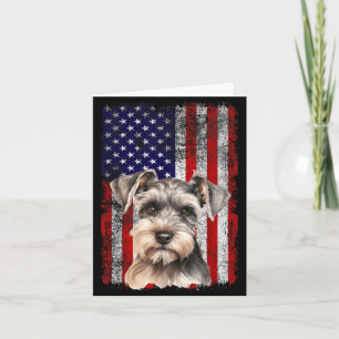 Miniature Schnauzer Dog Lover Flag 4th of July Card