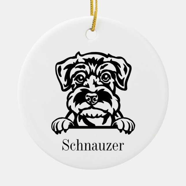 Miniature Schnauzer dog ornament (Front)