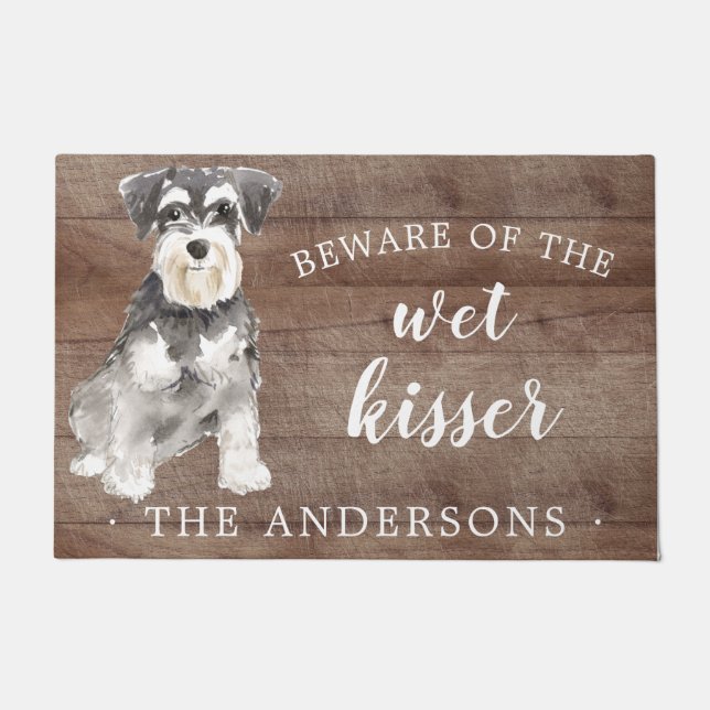 Miniature Schnauzer Dog Personalised Door Mat (Front)