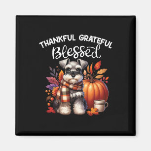 Miniature Schnauzer Dog Pumpkin Spice Happy Fall Y Magnet