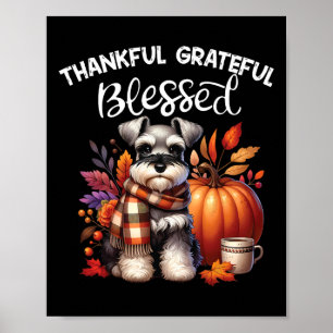 Miniature Schnauzer Dog Pumpkin Spice Happy Fall Y Poster