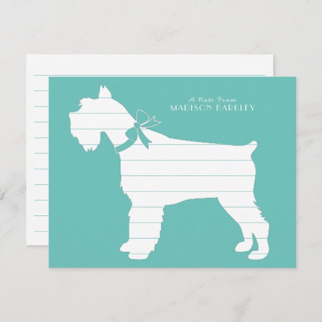 Miniature Schnauzer Dog Puppy Thank You Card (Front/Back)