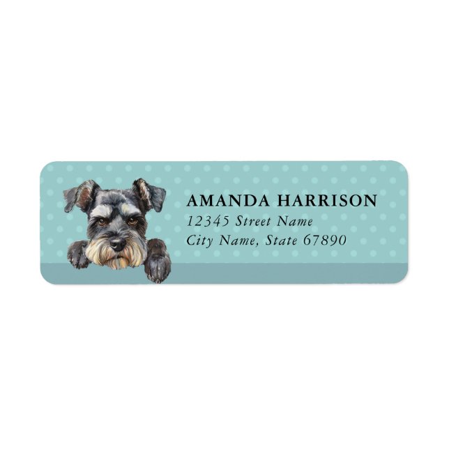 Miniature Schnauzer Dog Return Address Labels (Front)