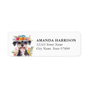 Miniature Schnauzer Dog Return Address Labels