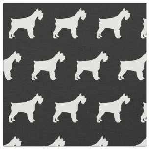 Miniature Schnauzer Dog Silhouette Pet Fabric