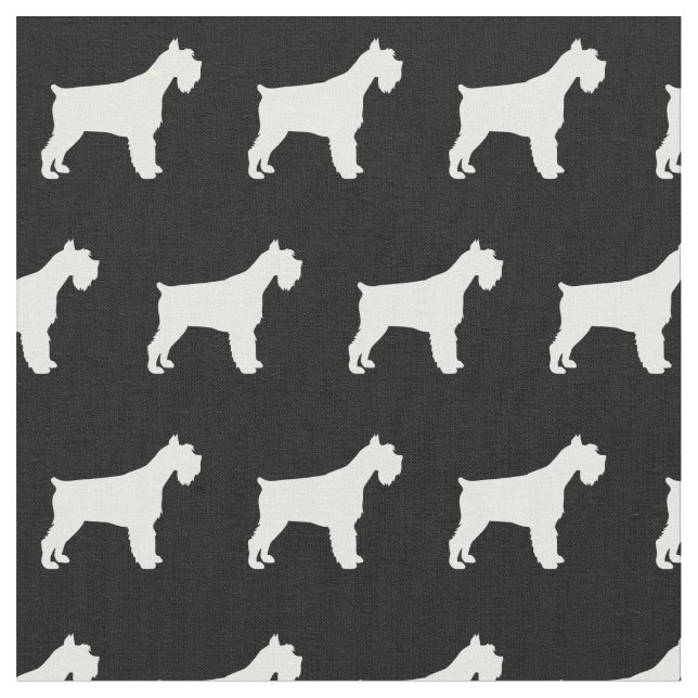 Miniature Schnauzer Dog Silhouette Pet Fabric (Close Up)