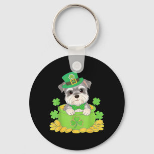 Miniature Schnauzer Dog St Patricks Day Irish Key Ring