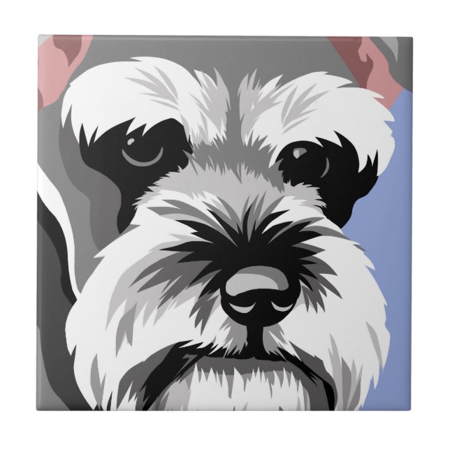 Miniature Schnauzer Dog Tile (Front)