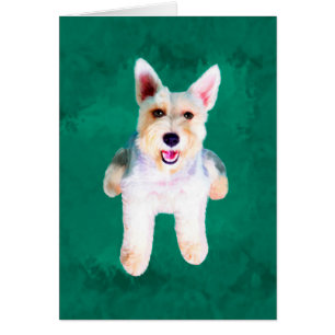 Miniature Schnauzer Dog Water Colour Art Painting