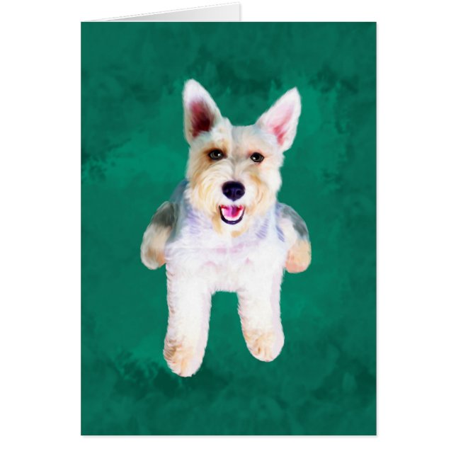 Miniature Schnauzer Dog Water Colour Art Painting (Front)