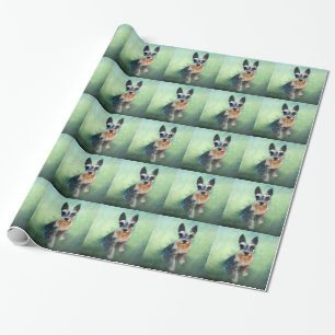 Miniature Schnauzer Dog Water Colour Art Painting Wrapping Paper