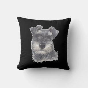 Miniature Schnauzer Dog - Watercolor Art Dog Gift Cushion