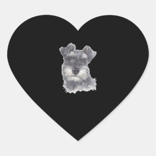 Miniature Schnauzer Dog - Watercolor Art Dog Gift Heart Sticker