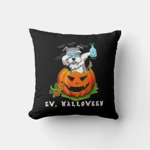 Miniature Schnauzer Ew Halloween Pumpkin Washing Cushion