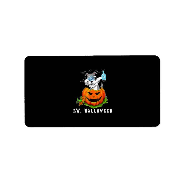 Miniature Schnauzer Ew Halloween Pumpkin Washing Label (Front)