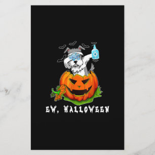 Miniature Schnauzer Ew Halloween Pumpkin Washing Stationery