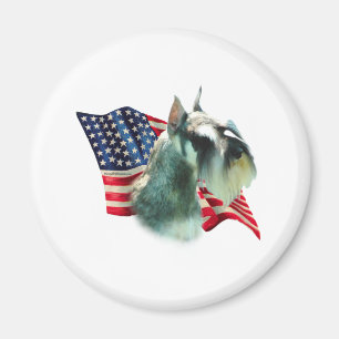 Miniature Schnauzer Flag Magnet