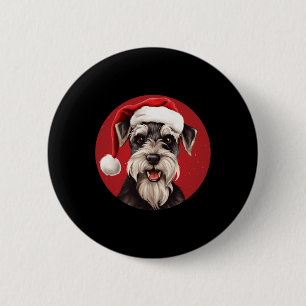 Miniature Schnauzer Funny Xmas Mum Dad Dog Lovers 6 Cm Round Badge