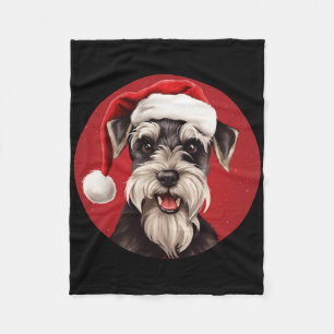 Miniature Schnauzer Funny Xmas Mum Dad Dog Lovers Fleece Blanket