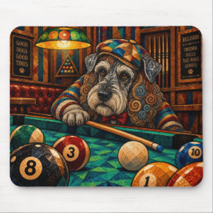 Miniature Schnauzer, Geometric Mosaic Mouse Pad