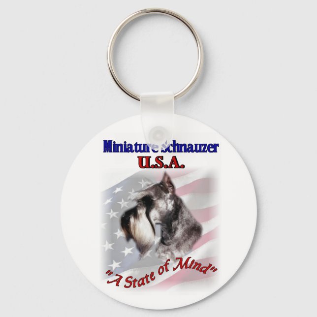 Miniature Schnauzer Gifts Key Ring (Front)