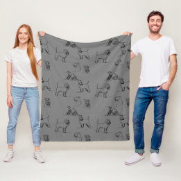 Miniature Schnauzer Grey Fleece Blanket