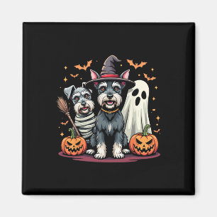 Miniature Schnauzer Halloween Costume Mummy Witch Magnet