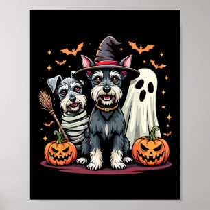 Miniature Schnauzer Halloween Costume Mummy Witch  Poster