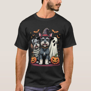 Miniature Schnauzer Halloween Costume Mummy Witch T-Shirt