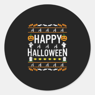 Miniature Schnauzer Halloween Lazy Ugly Costume Classic Round Sticker