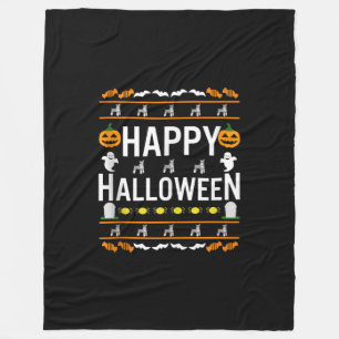 Miniature Schnauzer Halloween Lazy Ugly Costume Fleece Blanket
