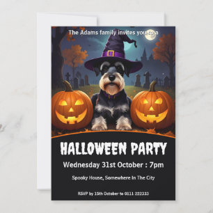 Miniature Schnauzer Halloween Party Invitation