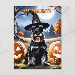 Miniature Schnauzer Halloween Postcard