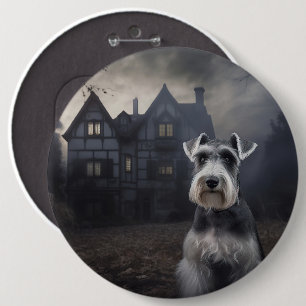 Miniature Schnauzer Halloween Scary 6 Cm Round Badge