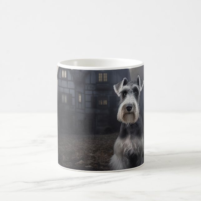 Miniature Schnauzer Halloween Scary Coffee Mug (Center)