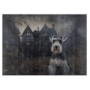 Miniature Schnauzer Halloween Scary Cutting Board