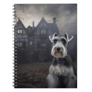 Miniature Schnauzer Halloween Scary Notebook