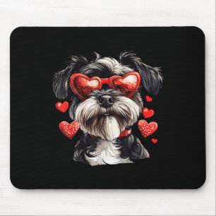 Miniature Schnauzer Heart Gles Valentines Day Dog Mouse Pad