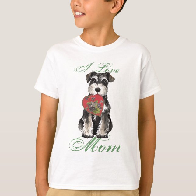 Miniature Schnauzer Heart Mum T-Shirt (Front)