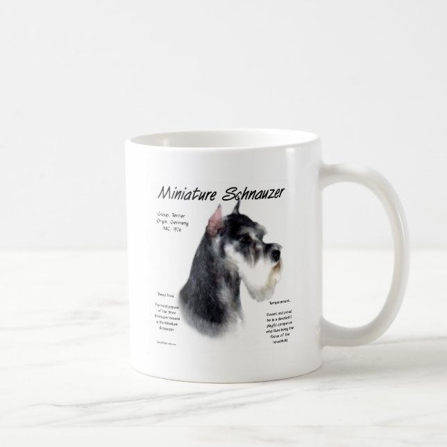 Miniature Schnauzer History Design Coffee Mug (Right)