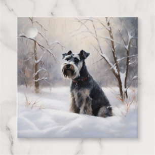Miniature Schnauzer Let It Snow Christmas Favour Tags