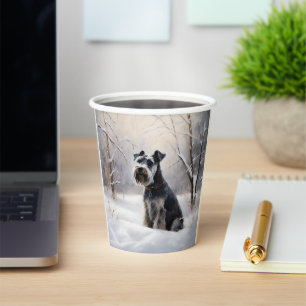 Miniature Schnauzer Let It Snow Christmas Paper Cups