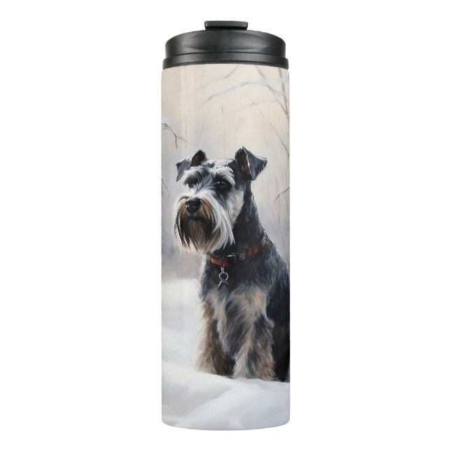 Miniature Schnauzer Let It Snow Christmas Thermal Tumbler (Front)